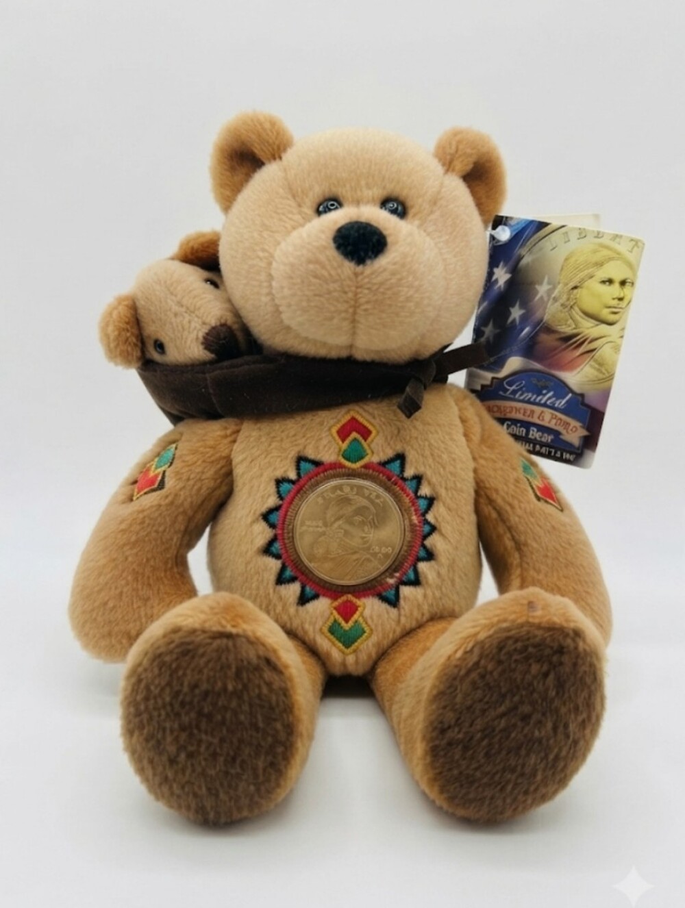 NWT Y2K Limited Treasures Sacagawea & Pomp Coin Bear